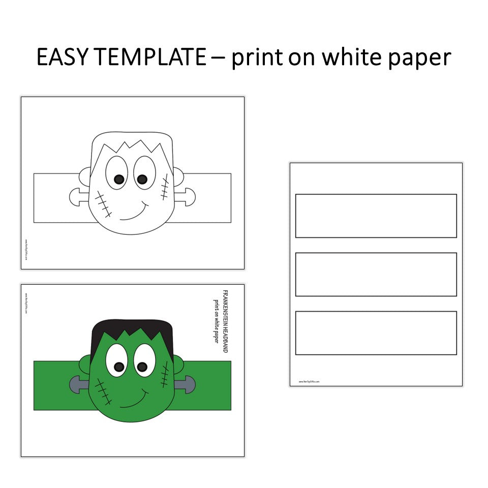 Frankenstein Paper Hat - Halloween Coloring Crown