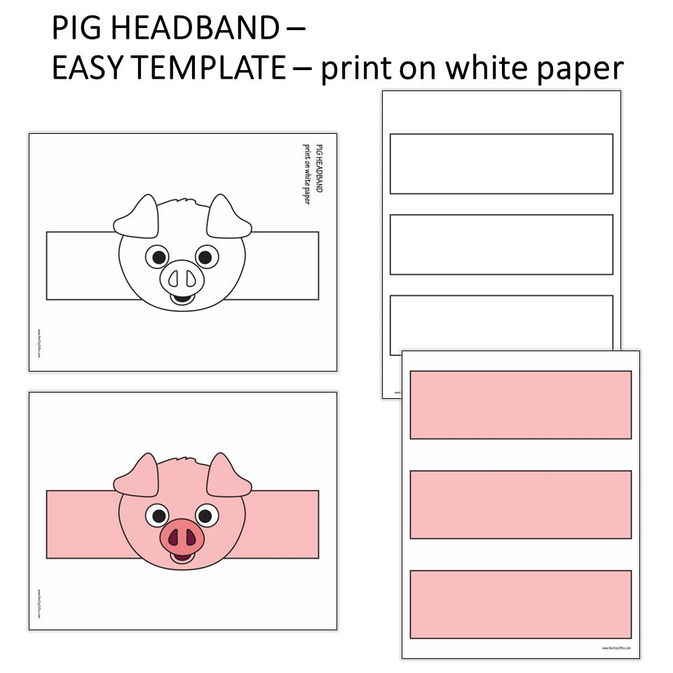 Pig Paper Hat - Farm Animal Craft - Coloring Activity
