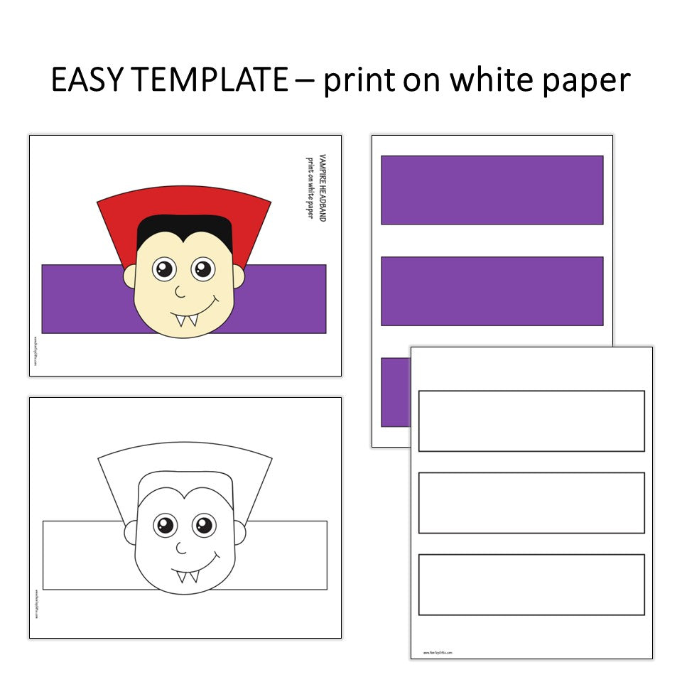 Vampire Paper Hat - Halloween Coloring Crown