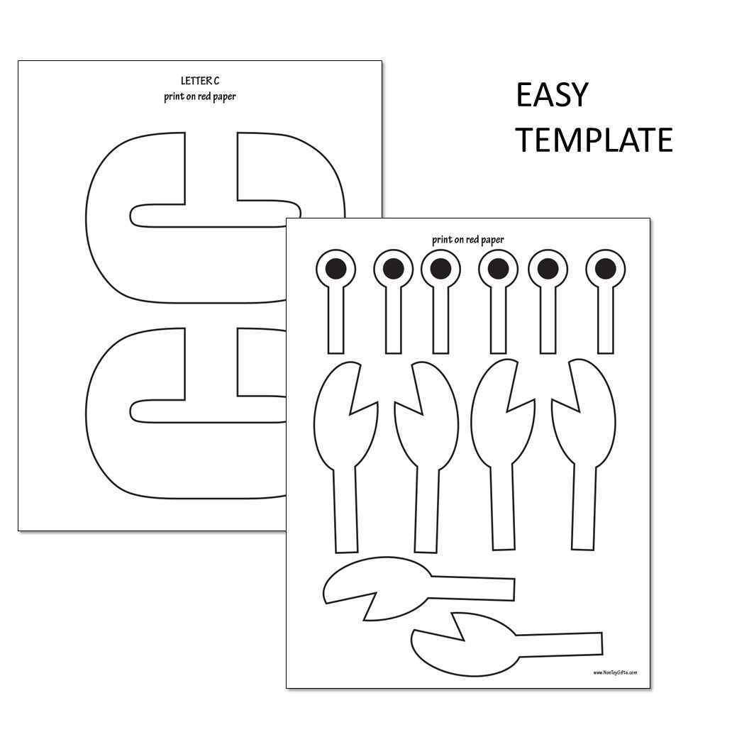 Letter C Craft - C is for Crab- Uppercase Letter C