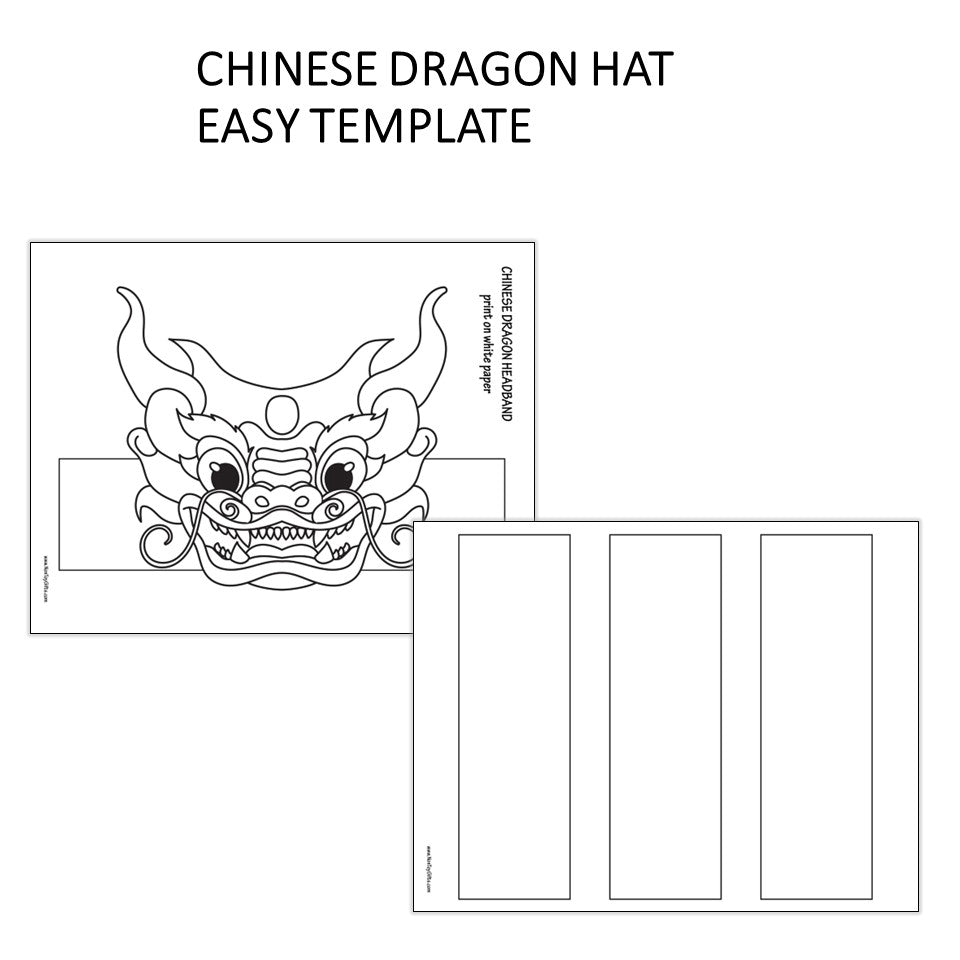 Chinese New Year Dragon Paper Hat for Kids