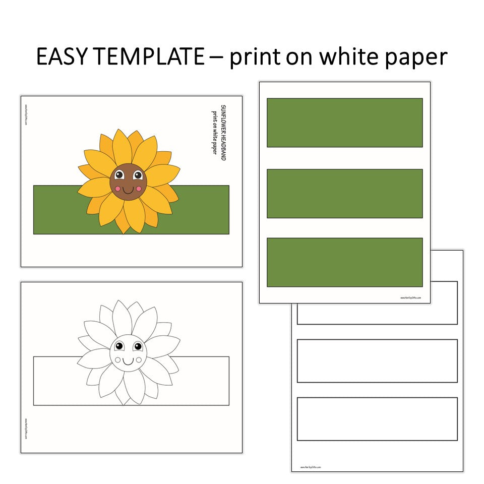 Sunflower Paper Hat - Fall Coloring Crown - Flower Headband