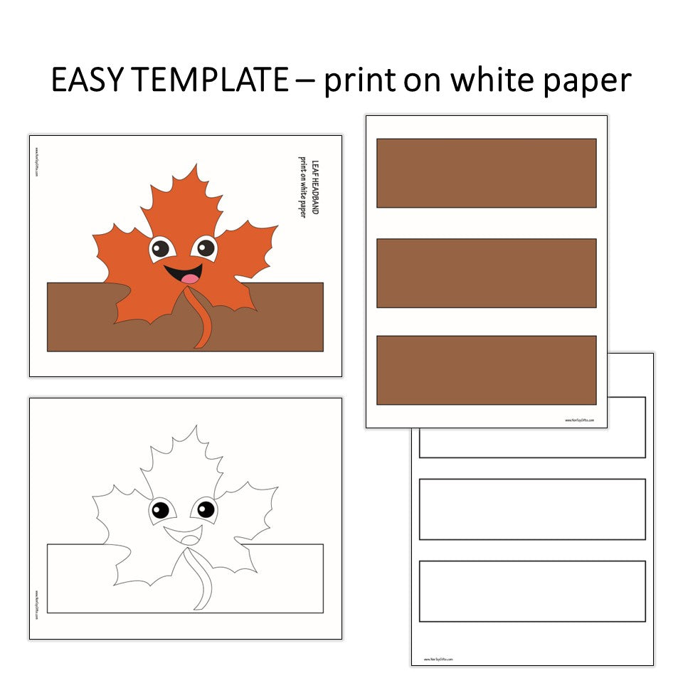 Leaf Paper Hat - Fall Coloring Crown - Nature Headband
