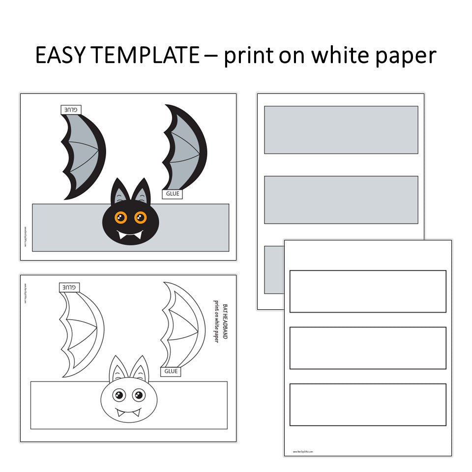 Bat Paper Hat - Halloween Coloring Crown
