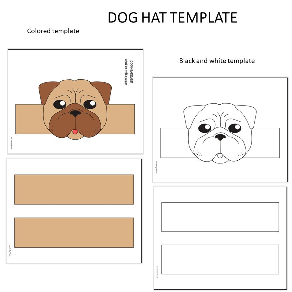 Dog Paper Hat - Farm Animal Headband - Coloring Craft Activity