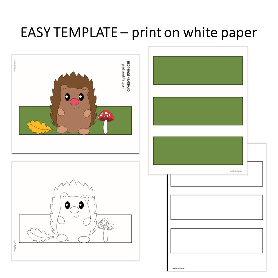 Hedgehog Paper Hat - Fall Coloring Crown - Animal Headband