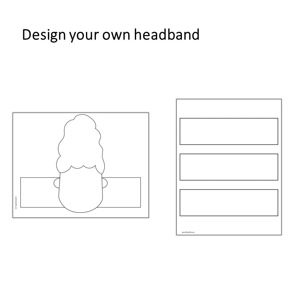 Frankenstein's Bride Paper Hat - Halloween Coloring Crown