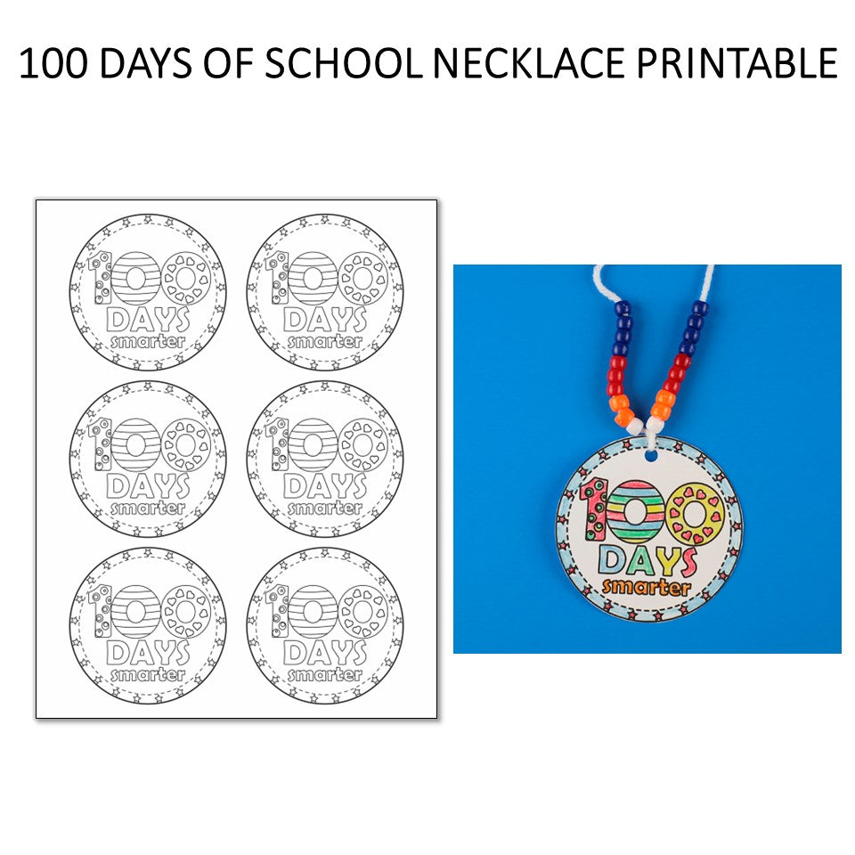 100 Days Of School Crafts: Headband, Necklace and Certificate
