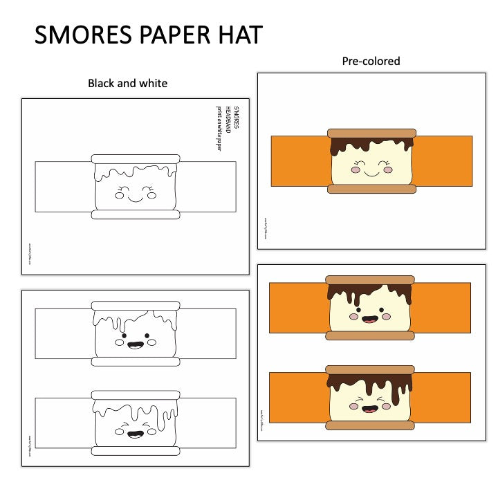 Smores Paper Hat - Summer Camping Craft Printable