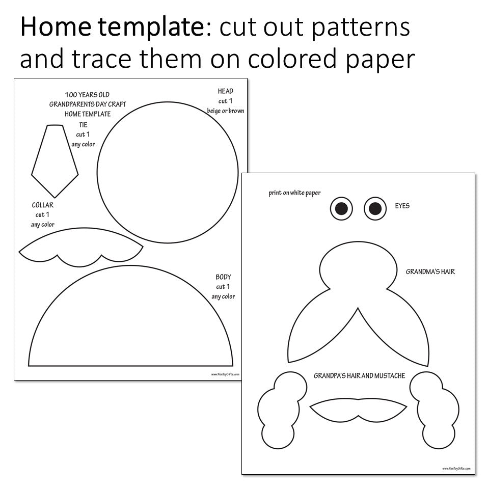 Grandparent's Day craft printable template