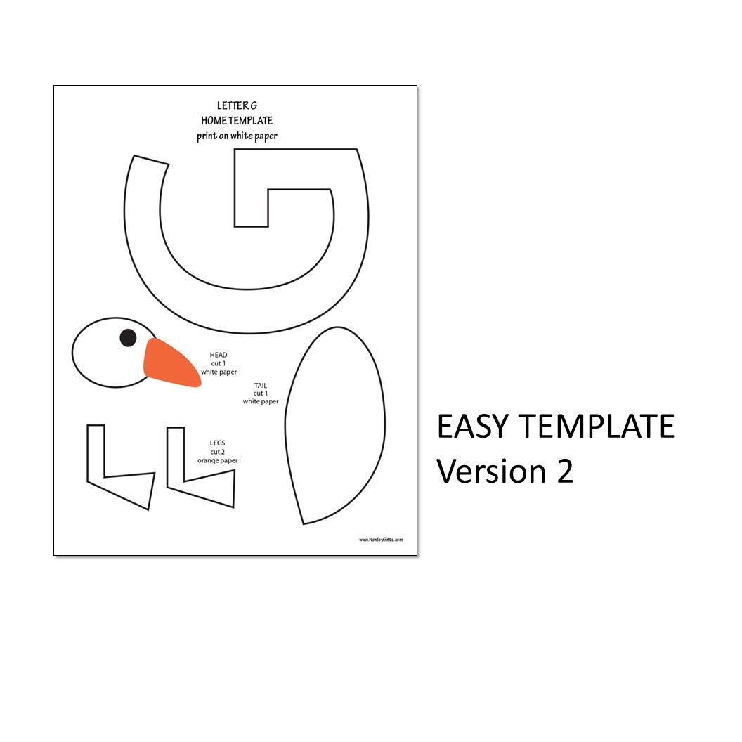 Letter G Craft - G is for Goose- Uppercase Letter G