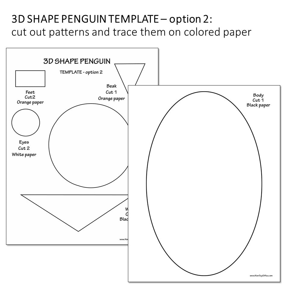 3D Shape Penguin Craft