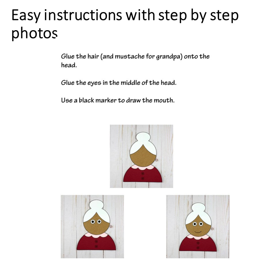 Grandparent's Day craft printable instructions