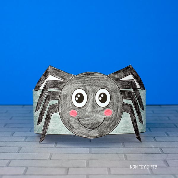 Spider Paper Hat - Halloween Coloring Crown