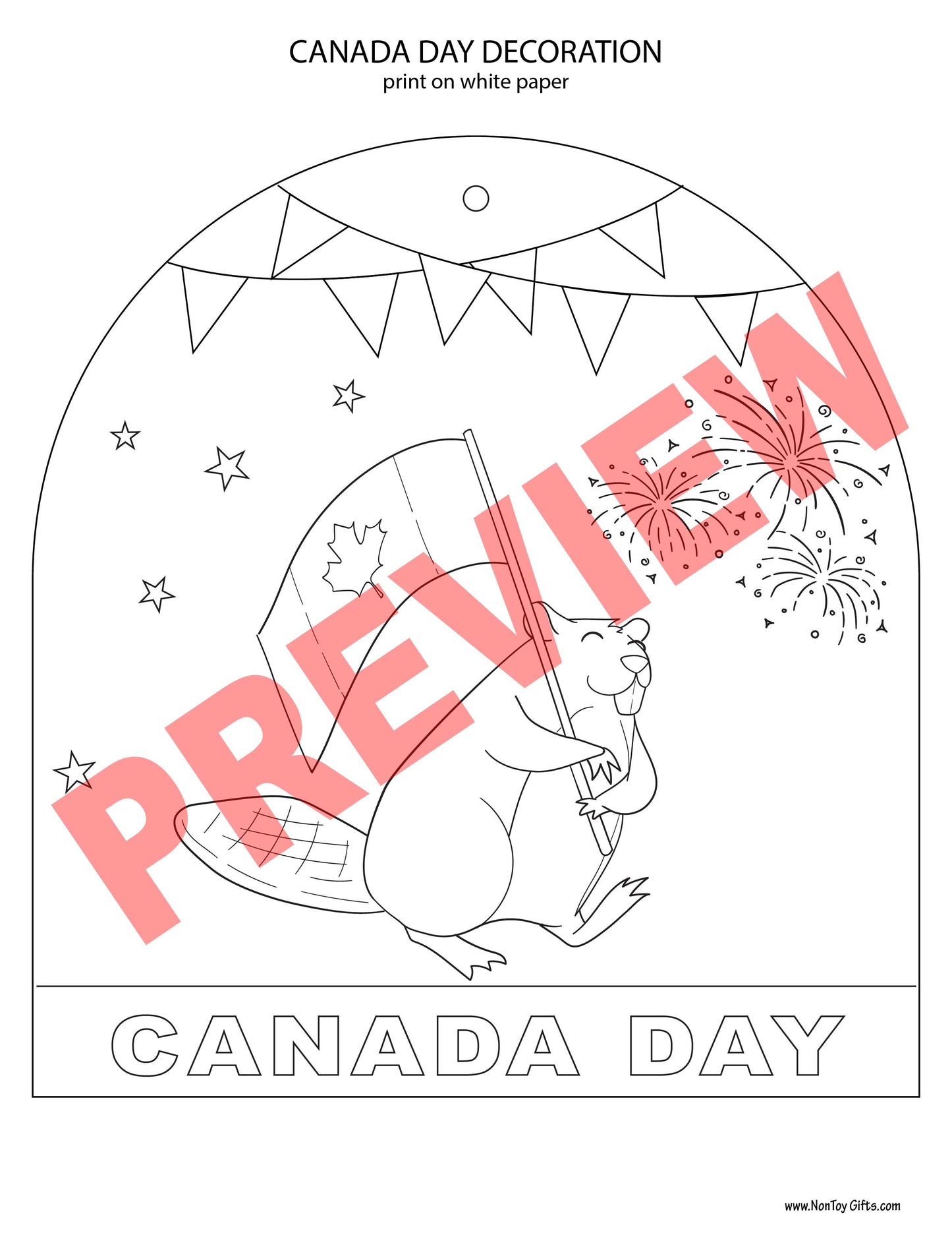 Canada Day craft printable template for kids