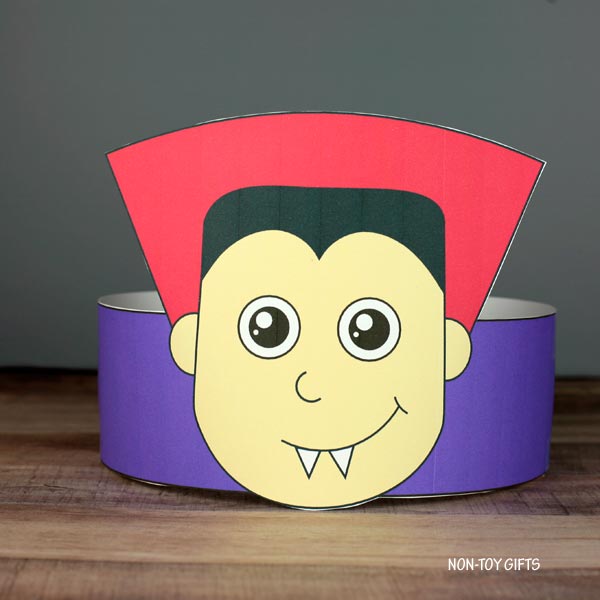 Vampire Paper Hat - Halloween Coloring Crown