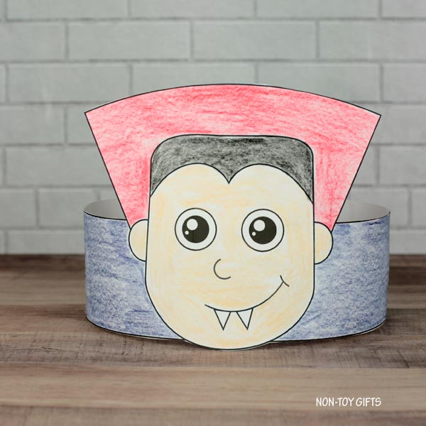 Vampire Paper Hat - Halloween Coloring Crown