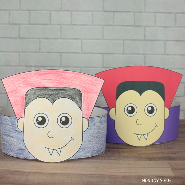 Vampire Paper Hat - Halloween Coloring Crown