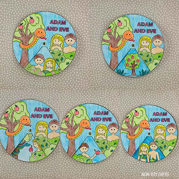 Adam and Eve coloring craft - Sunday School bible story craft idea for preschoolers