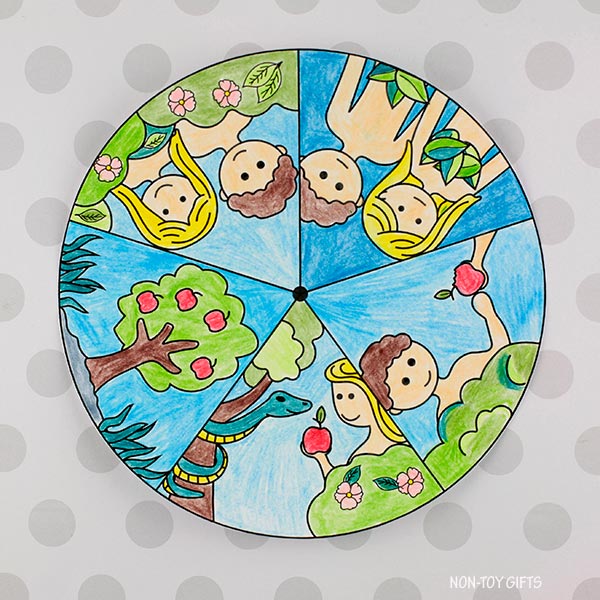 Simple Adam and Eve, Garden of Eden coloring craft printable template for preschool - Sunday School bible activity