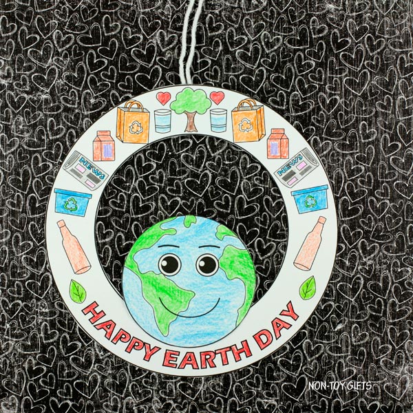 Earth Day Wreath - Coloring Craft for Kids