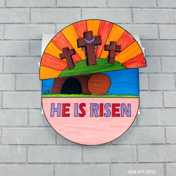 He Is Risen Bible Easter craft printable for kids