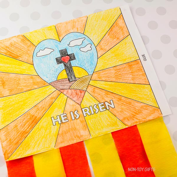He Is Risen Windsocks - Easter Religious Craft - Coloring Activity