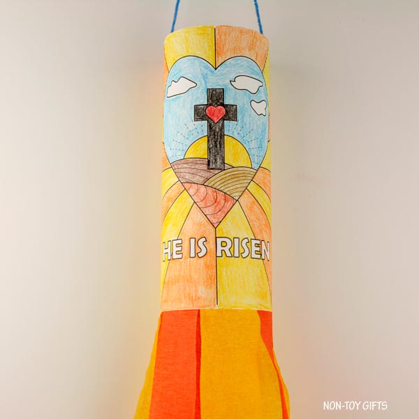 He Is Risen Windsocks - Easter Religious Craft - Coloring Activity