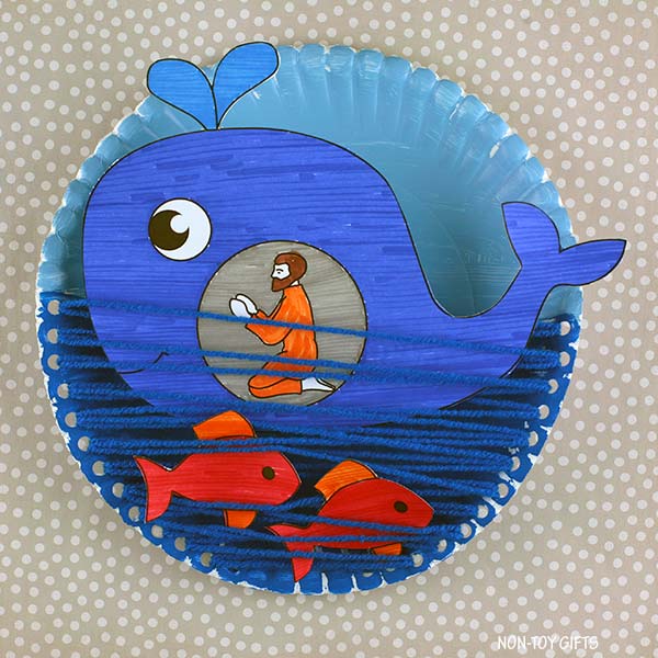Jonah and the Whale Craft - Paper Plate Bible Craft - Coloring Interactive Craft