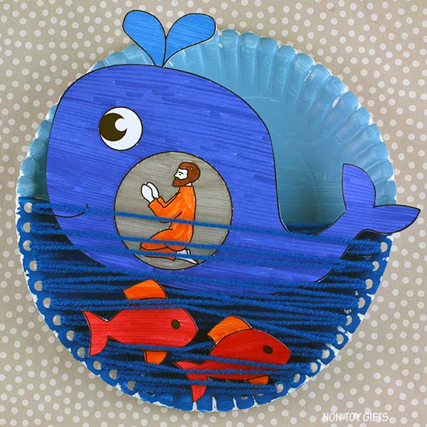 Jonah and the Whale Craft - Paper Plate Bible Craft - Coloring Interactive Craft