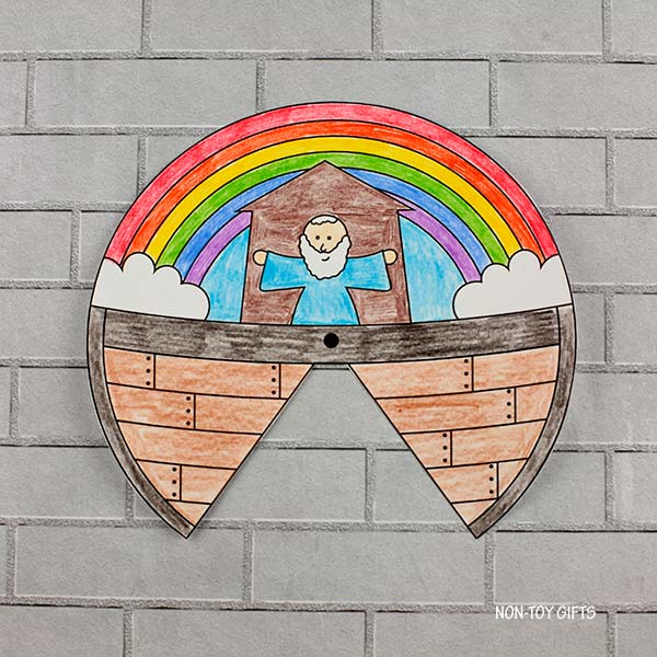 Noah's Ark Animals Spinner Craft - Bible Lesson - Bible Story Coloring Craft