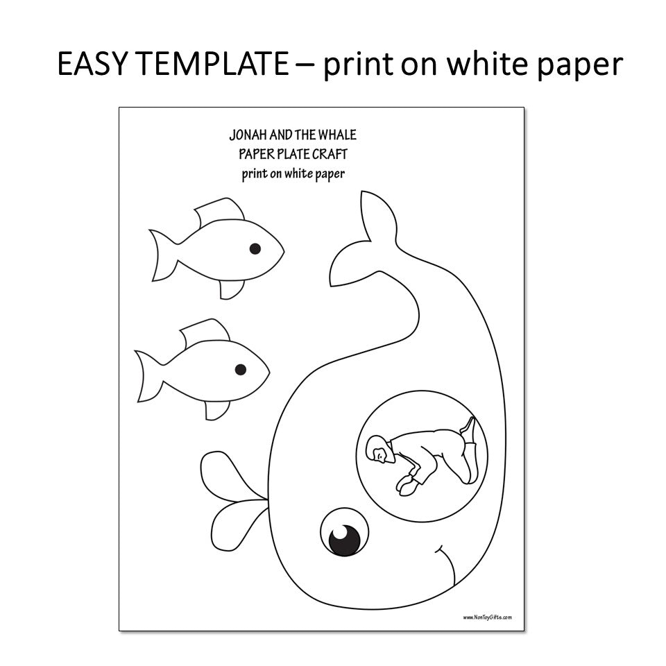 Jonah and the Whale Craft - Paper Plate Bible Craft - Coloring Interactive Craft