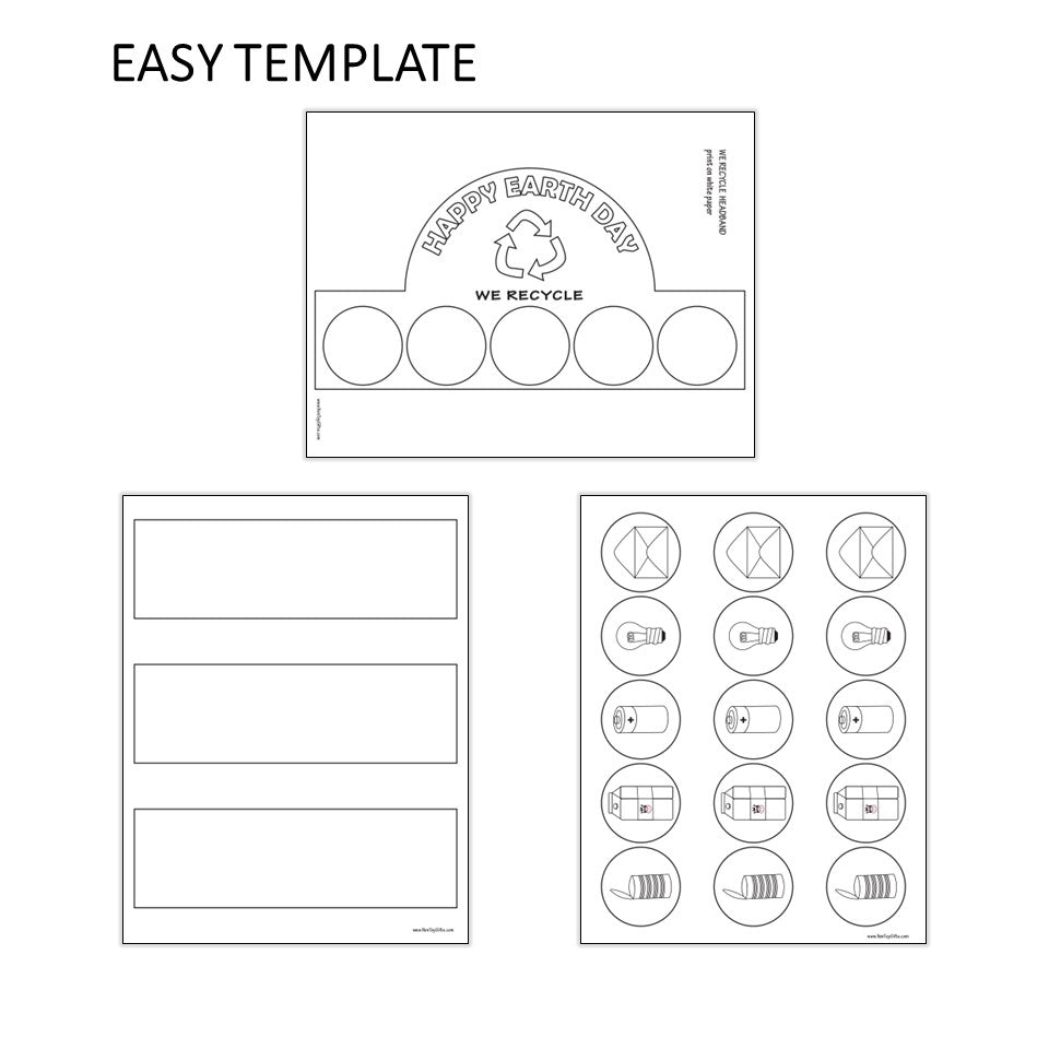 We Recycle Paper Hat - Earth Day Coloring Crown Craft for Kids