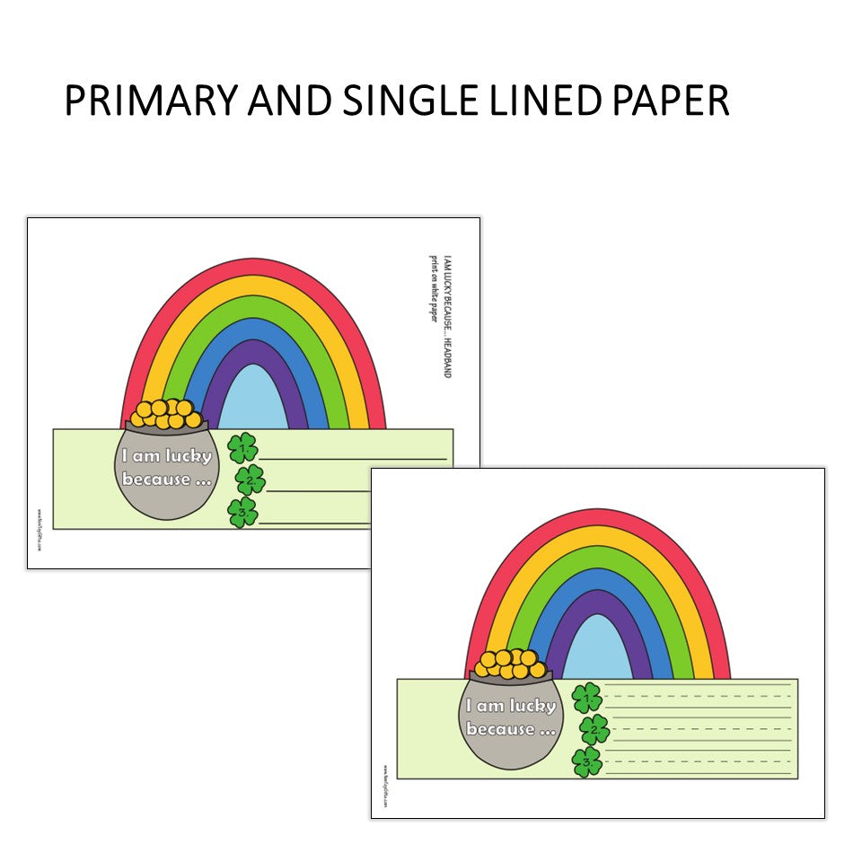 I Am Lucky Because...Headband - St Patrick's Day Paper Hat