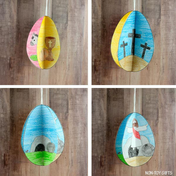 The Easter Story egg craft printable for preschoolers to use at Sunday School