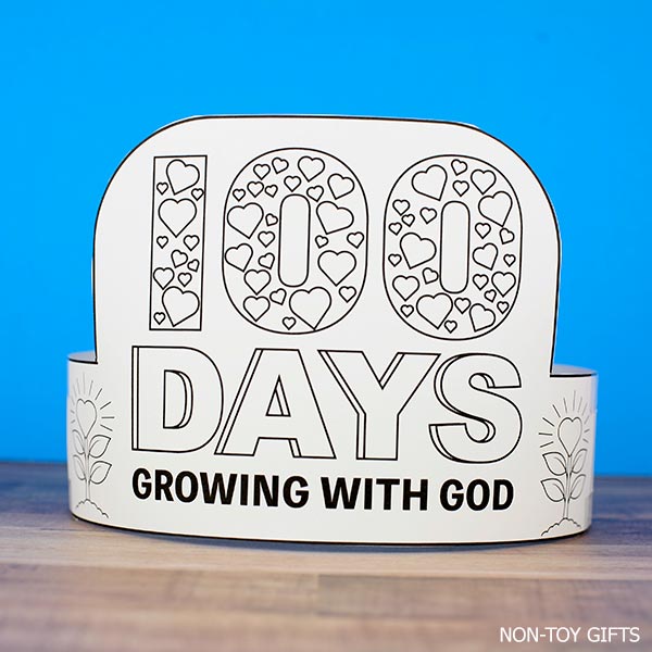 100 days growing with God paper hat printable