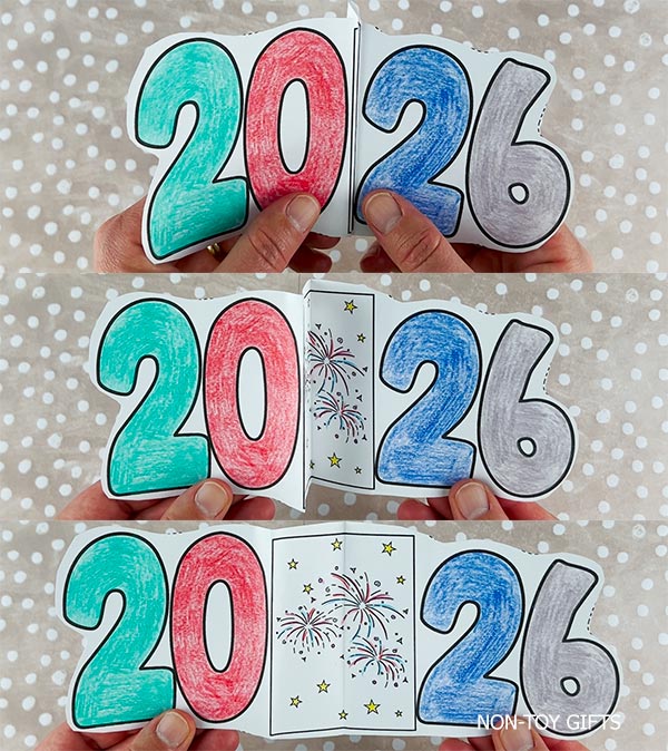 New Year 2026 activity bundle with crafts,  and writing pages