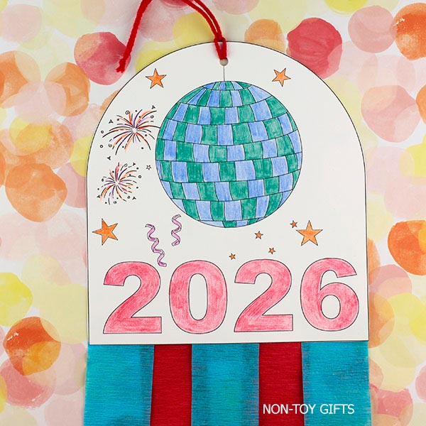 Printable New Year hat craft for kids 2026 activity pack