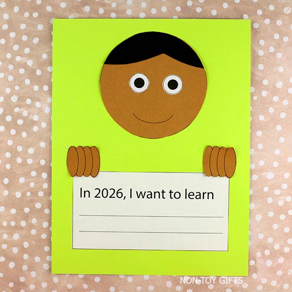 New Year 2026 writing prompts and student reflection pages for elementary