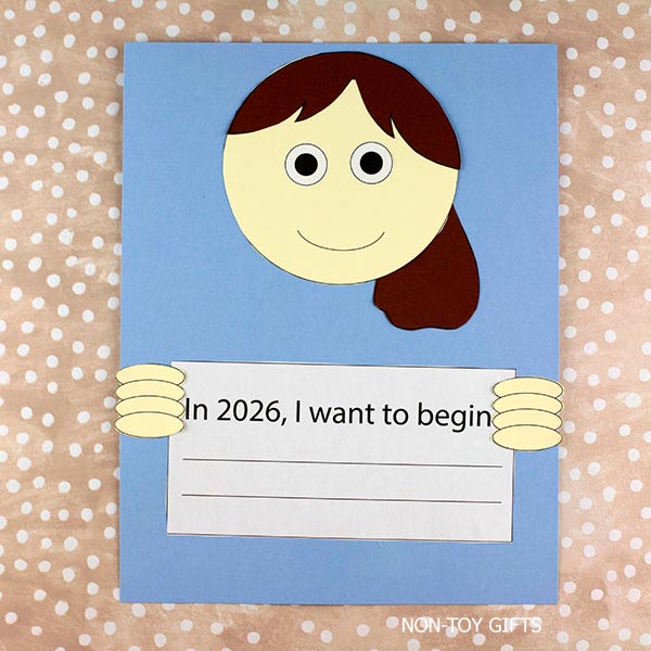 Kids’ 2026 New Year spinner craft and goal-setting wheel printable