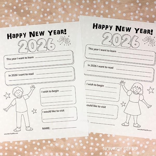 January classroom New Year crafts and worksheets for teachers