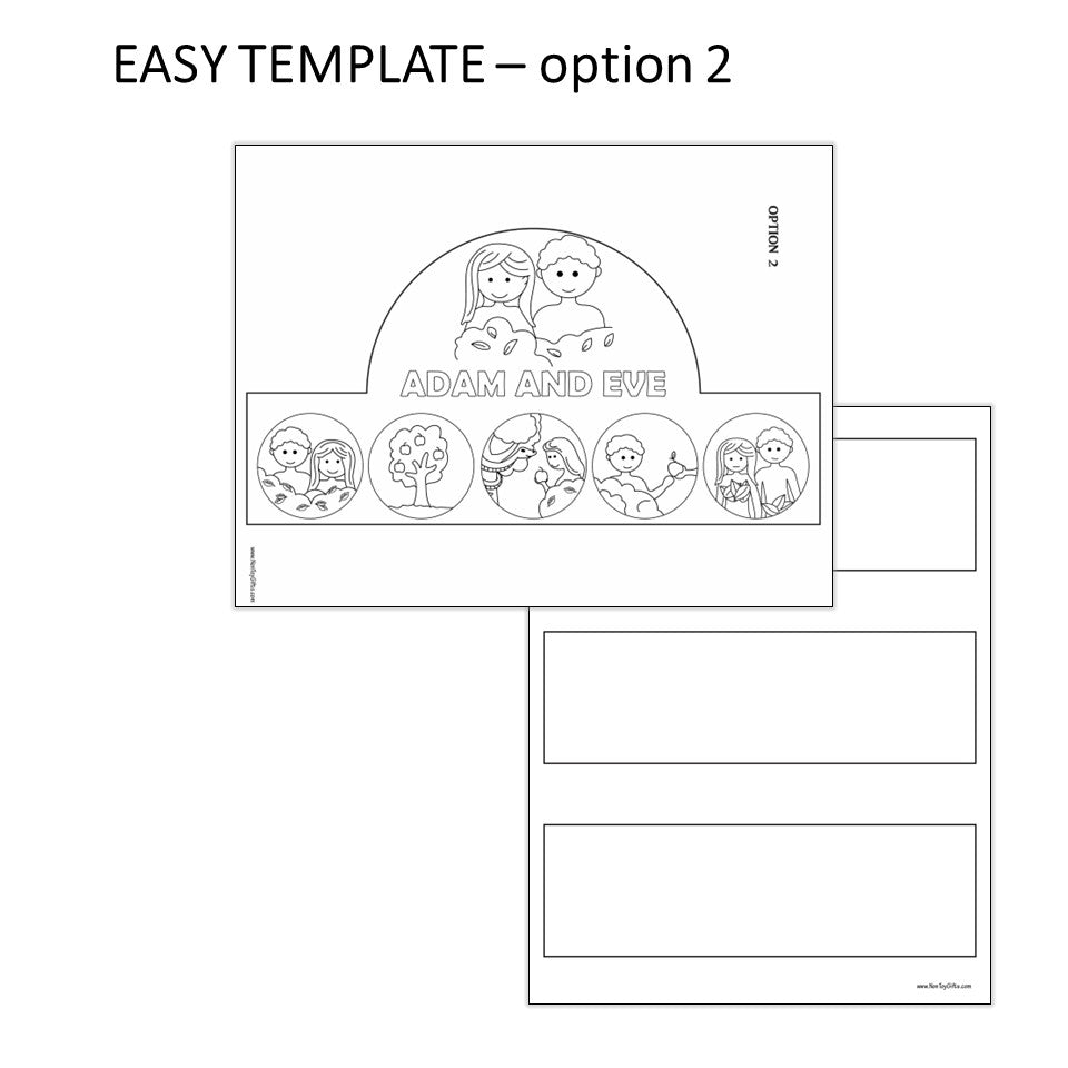 Adam and Eve paper hat printable template for preschoolers to use at Sunday School