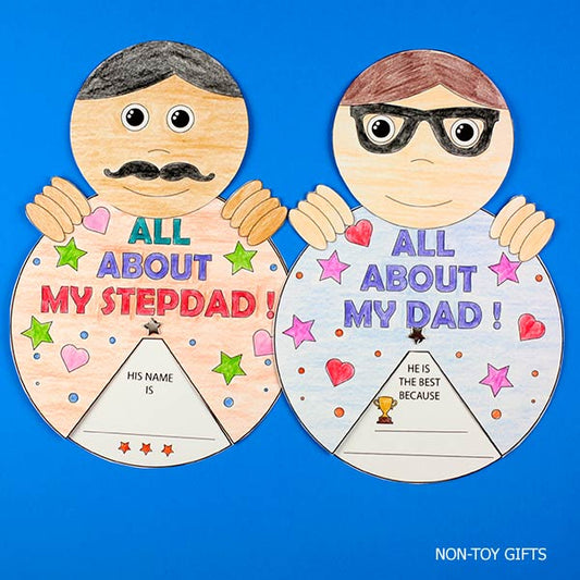 Father's Day spinner craft printable template for kids