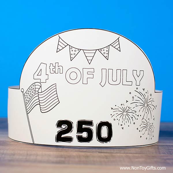 patriotic headband craft printable kids 4th of July coloring activity easy low prep