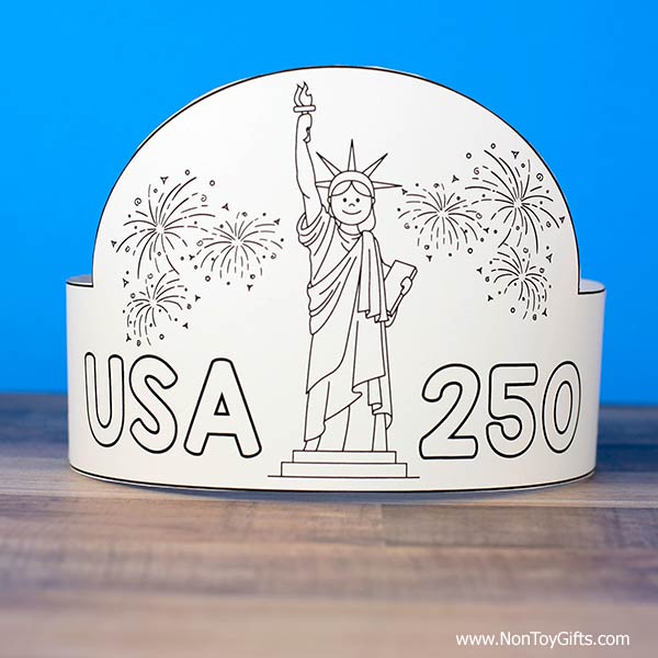 printable patriotic hat craft for kids USA 250 anniversary classroom activity