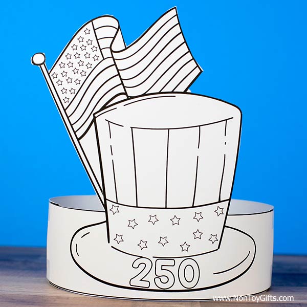 America 250 headband craft printable patriotic kids activity homeschool summer craft