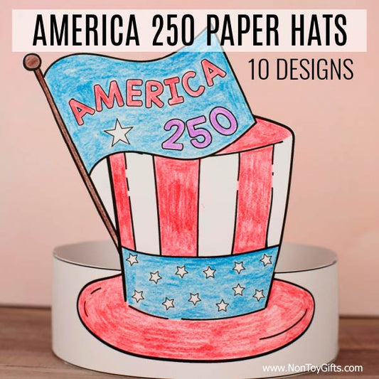 America 250 paper hat craft printable for kids patriotic 4th of July headband activity