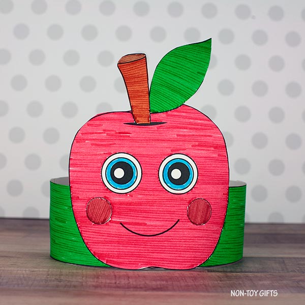 Apple Paper Hat - Fall Coloring Crown - Autumn Headband