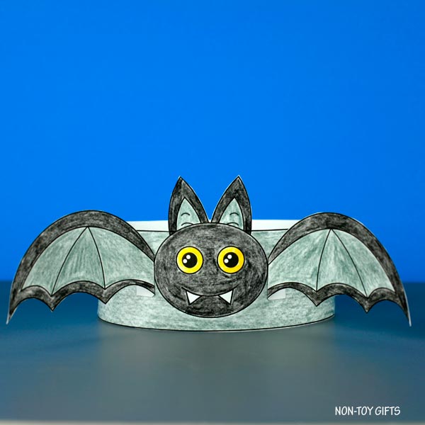Bat Paper Hat - Halloween Coloring Crown