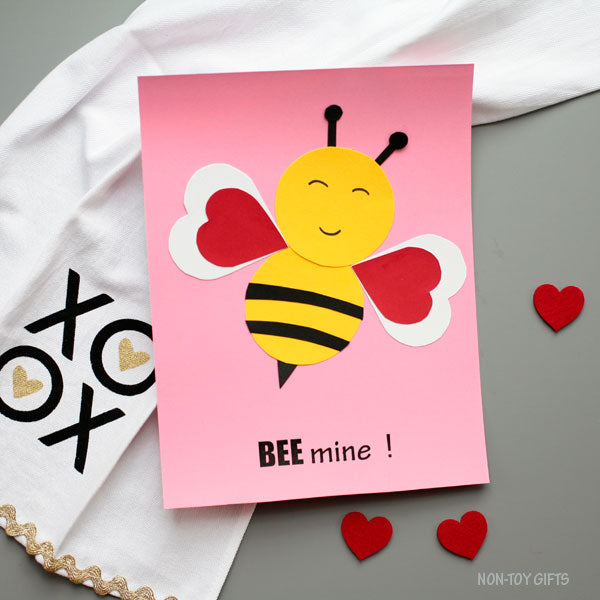 Bee mine Valentines Day craft printable for kids